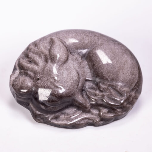 wholesale-silver-sheen-obsidian-sleeping-fox-carving--for-sale