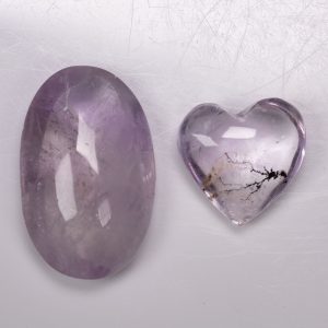 Grams Of Amethyst Clear Palms or Hearts