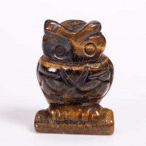 Tiger Eye Owl Carving